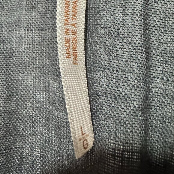 Free People Linen/Cotton Charcoal Gray Dress w/Embroidered Trim Size L - Picture 14 of 16